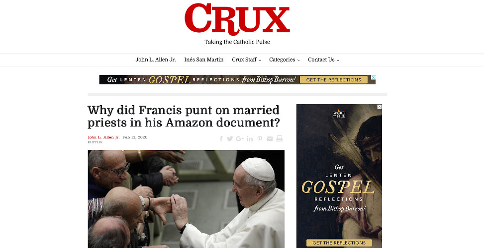 Crux | Catholic Link Roundup | Pope Francis