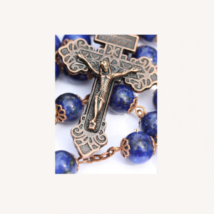 Rosary Beads: Lapis Lazuli and Copper