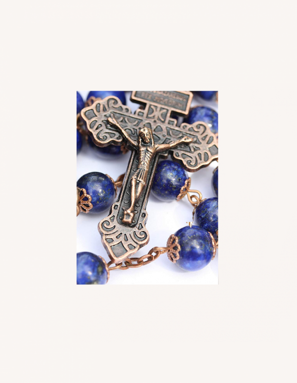 Rosary Beads: Lapis Lazuli and Copper