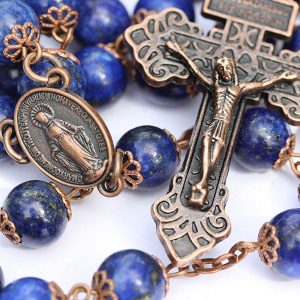 Rosary Beads: Lapis Lazuli and Copper