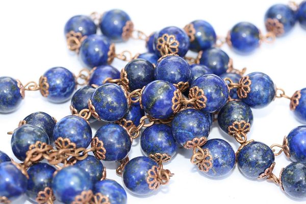 Rosary Beads: Lapis Lazuli and Copper