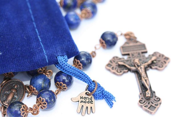 Rosary Beads: Lapis Lazuli and Copper