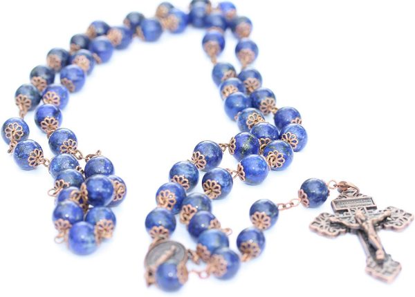 Rosary Beads: Lapis Lazuli and Copper