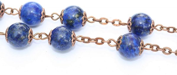 Rosary Beads: Lapis Lazuli and Copper