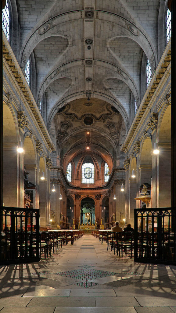 Interior of the Church of Saint-Sulpice, Latin Quarter, Paris